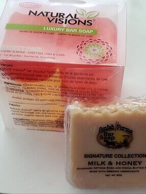 Luxury Moisturizing Glycerin Variety 6 Soap Set & 1 Amish   Milk & Honey Bar
